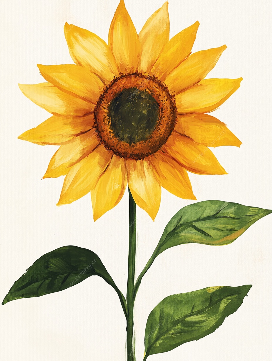 手绘向日葵花朵插画