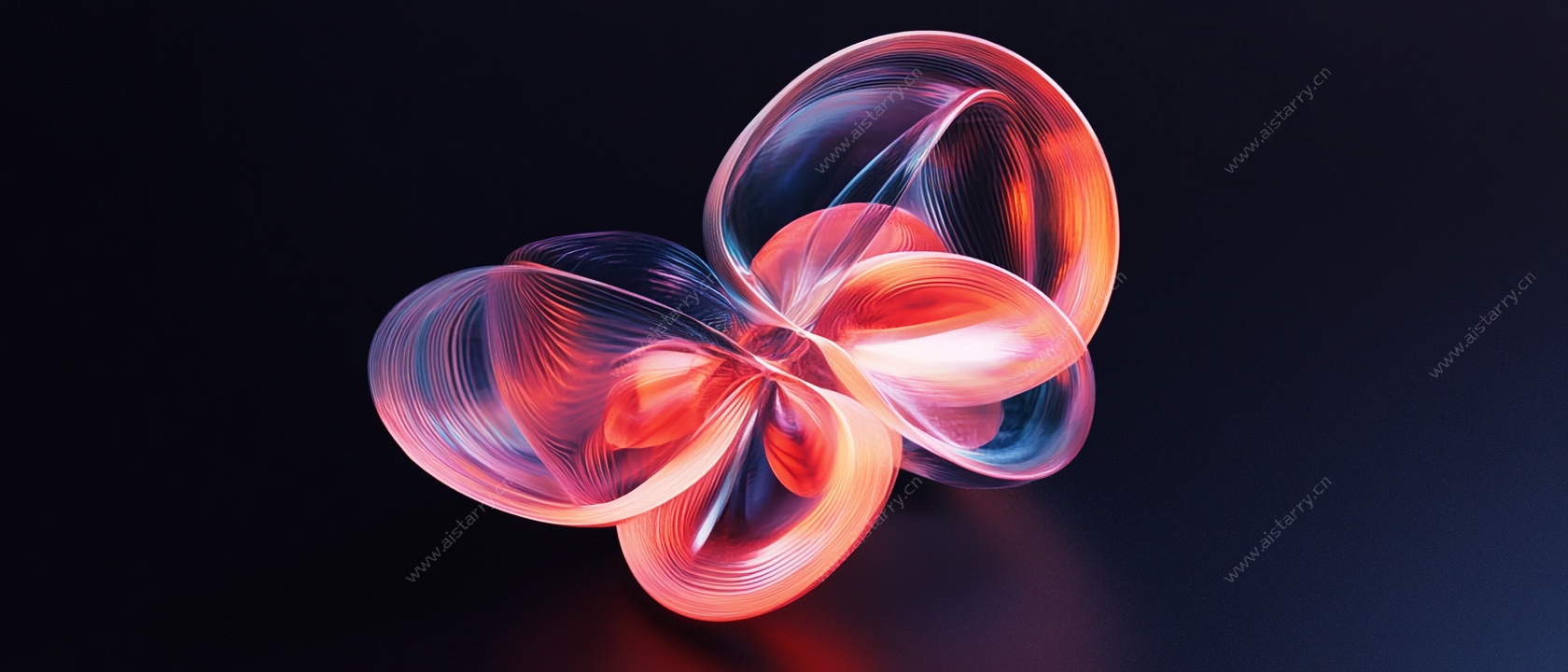 炫彩立体透明花朵造型