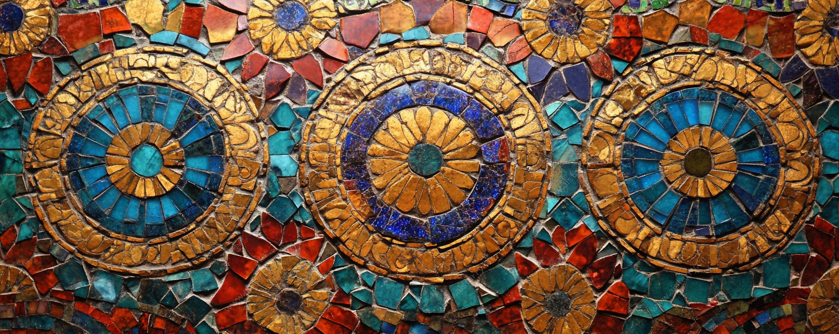 多彩马赛克圆形装饰图案