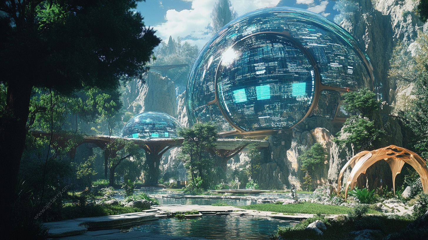 未来生态科幻建筑景观