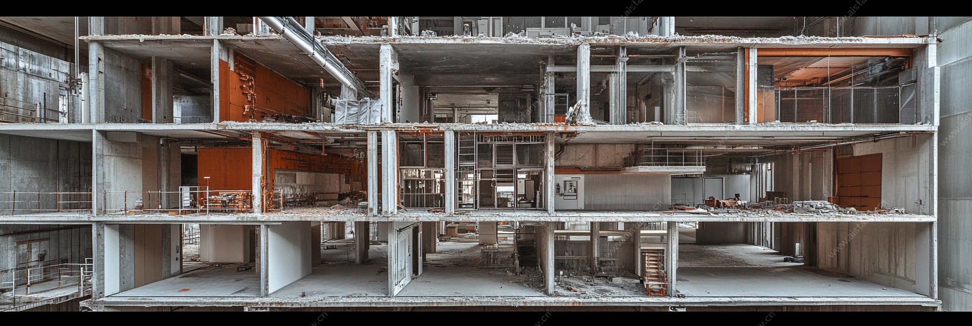 现代建筑内部结构模型展示