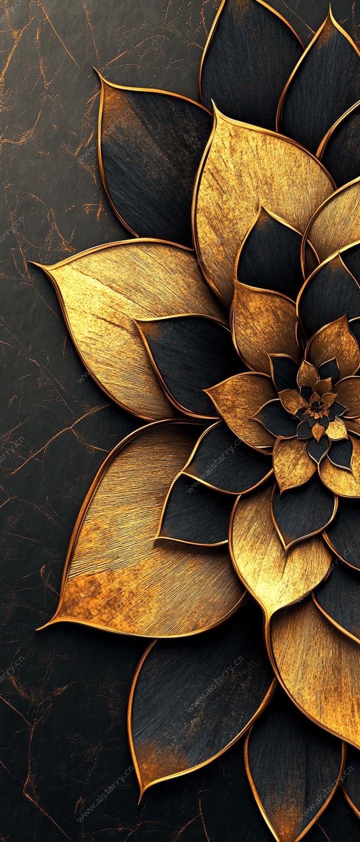 黑金花卉装饰图案