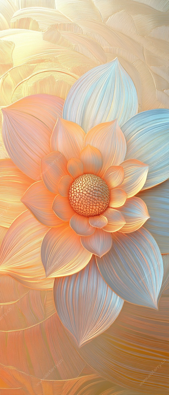 梦幻渐变花朵艺术插画