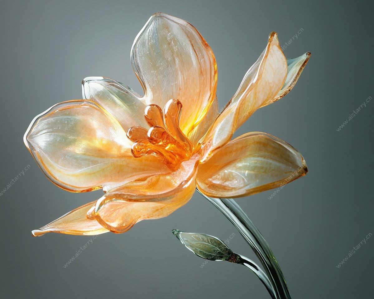 透明质感玻璃百合花