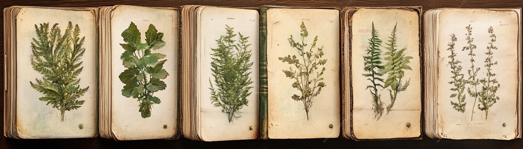 古老植物标本画册展示