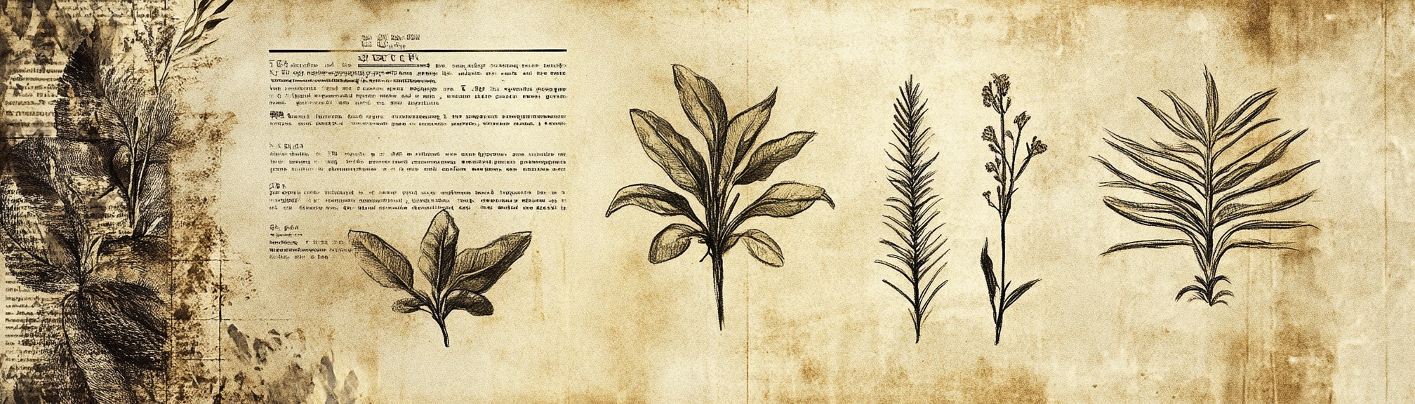 复古风植物手绘图案