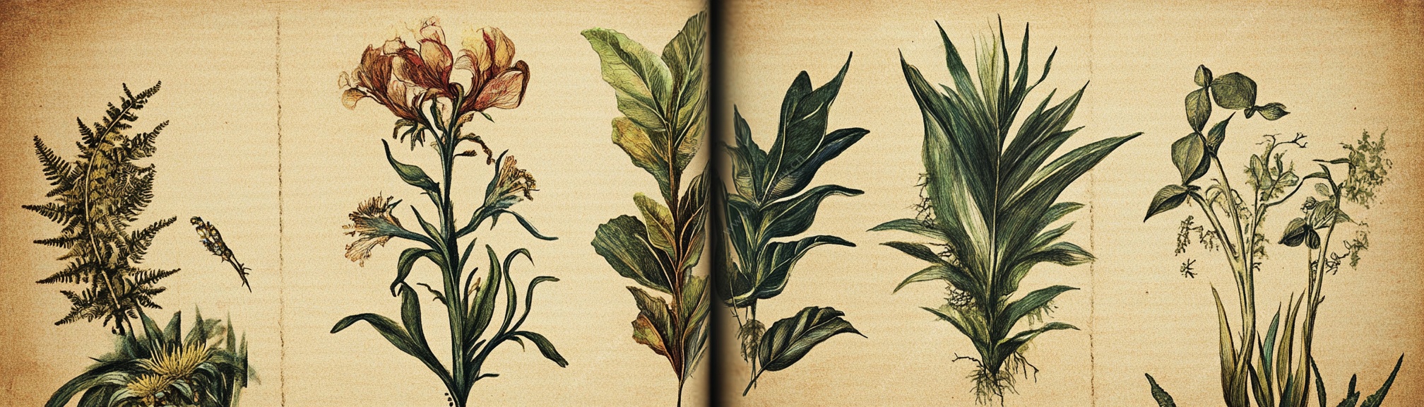 复古风植物插画图鉴