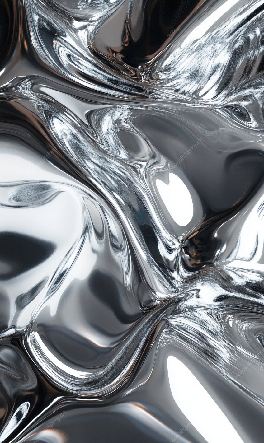 金属质感液态褶皱纹理图