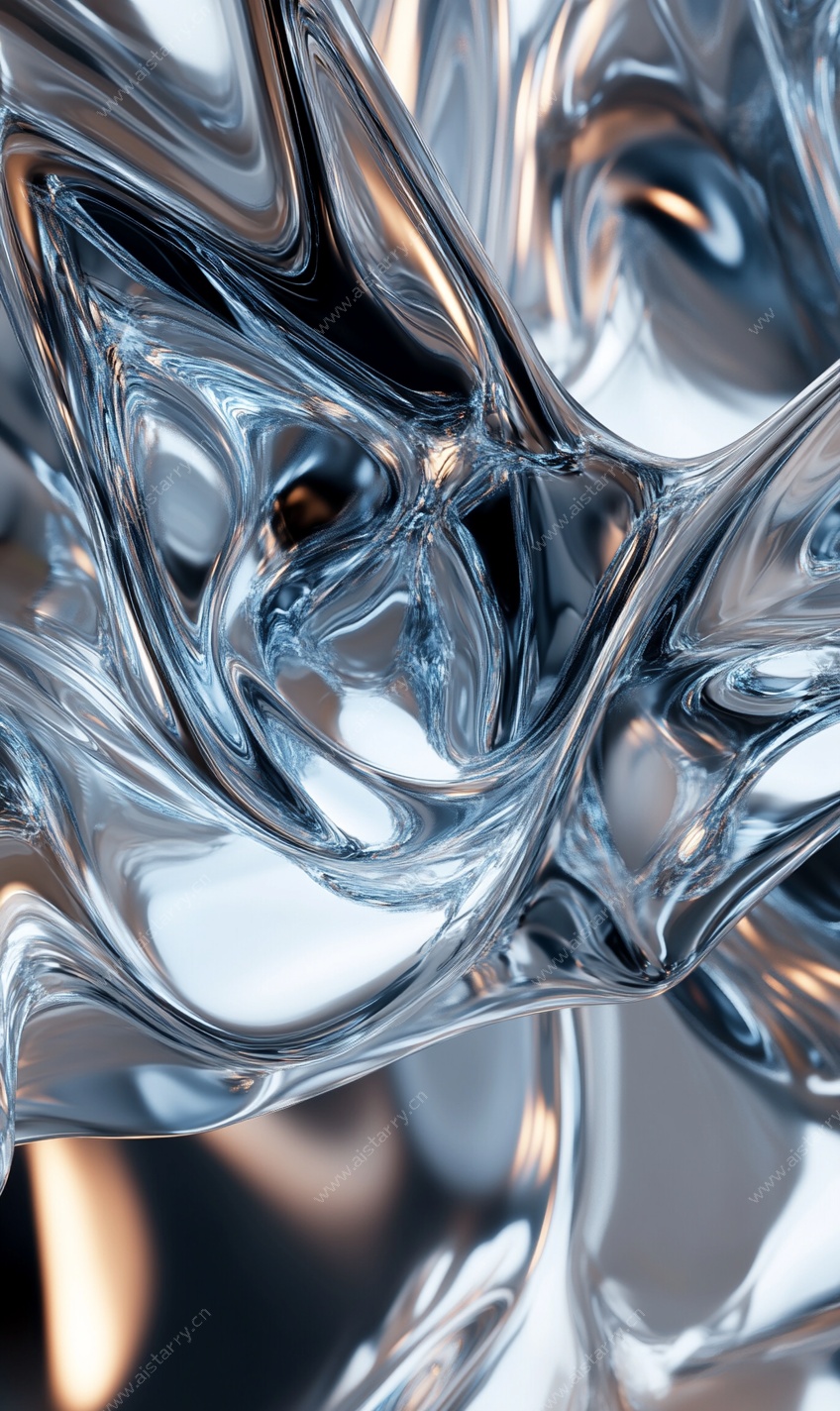 流动金属质感抽象图案