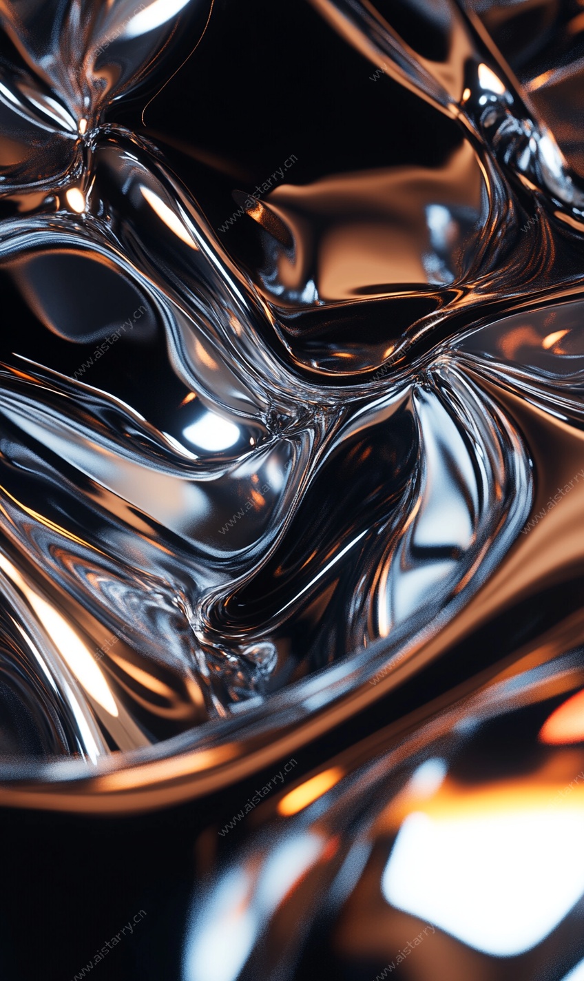 金属质感液态抽象纹理
