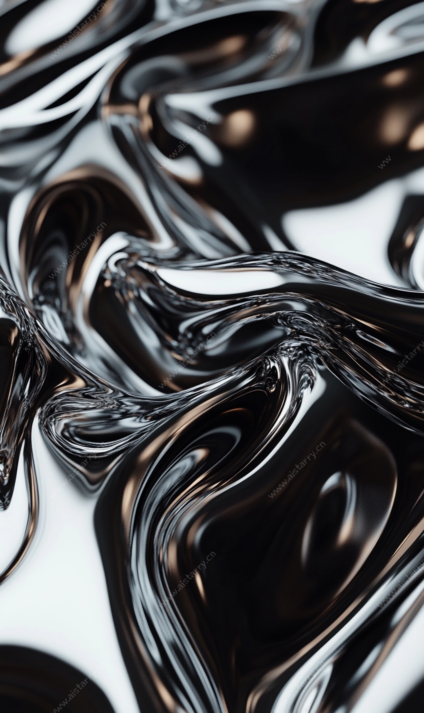 流动黑金属质感抽象纹理