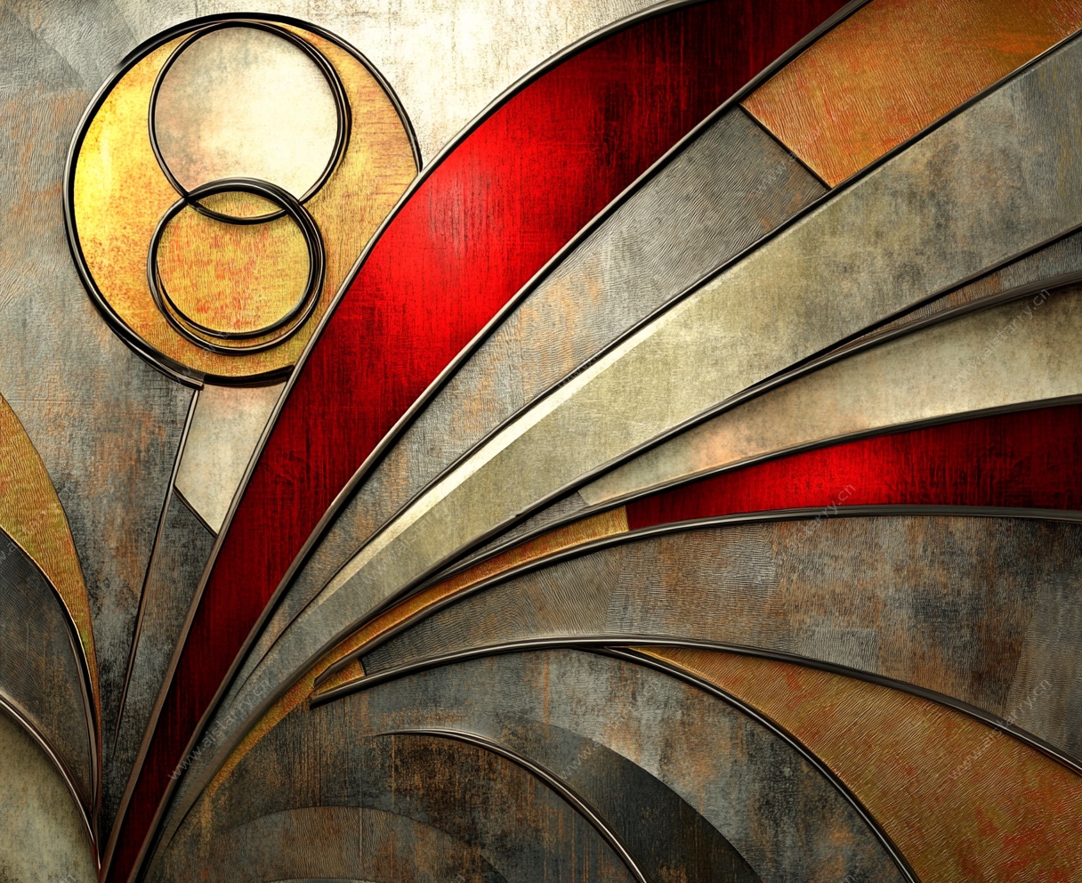 金属质感几何艺术装饰图