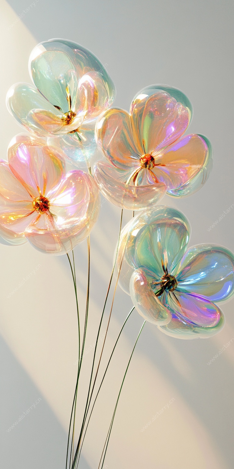 梦幻透明花朵摆件