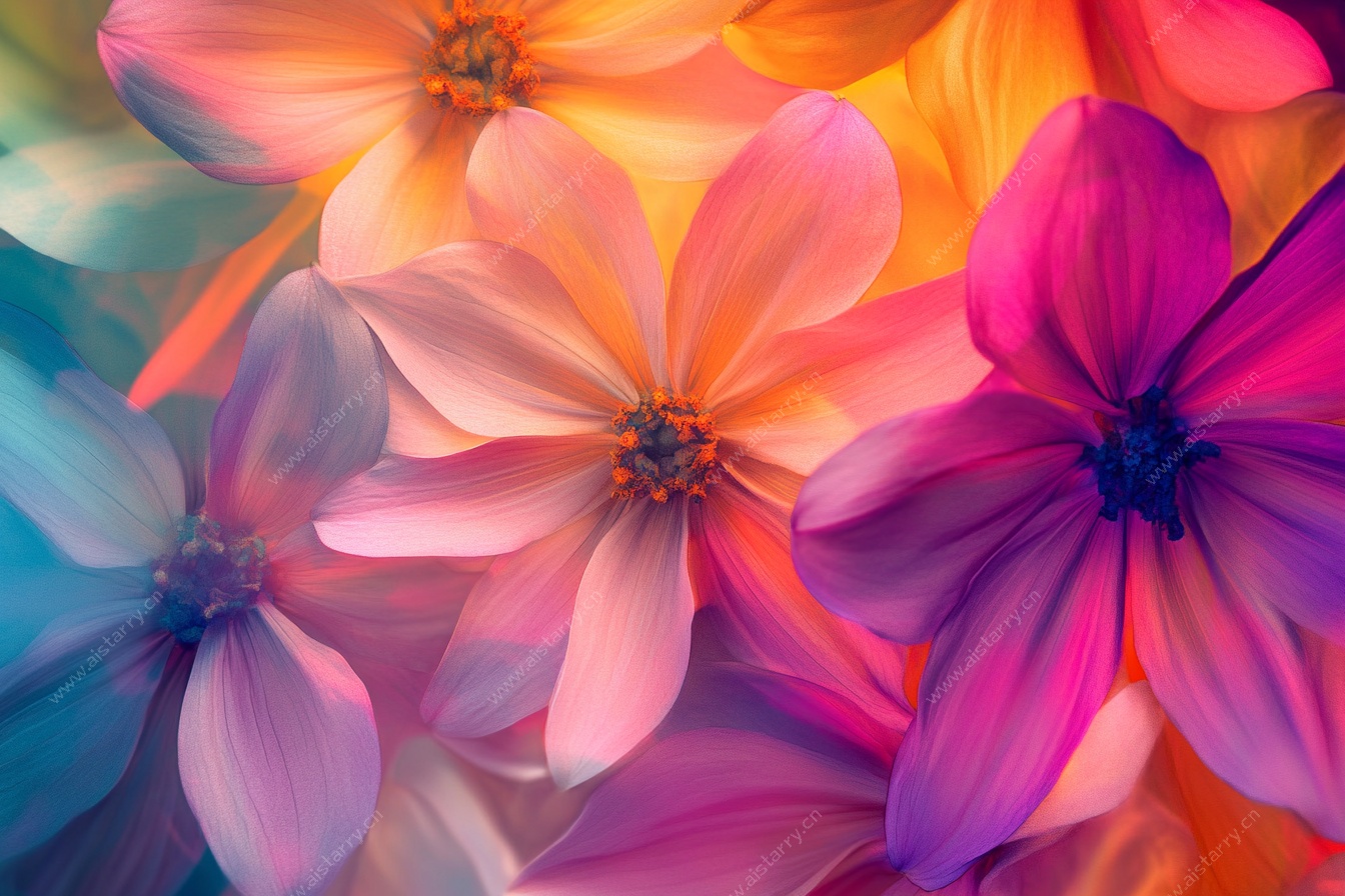 梦幻绚丽花卉特写