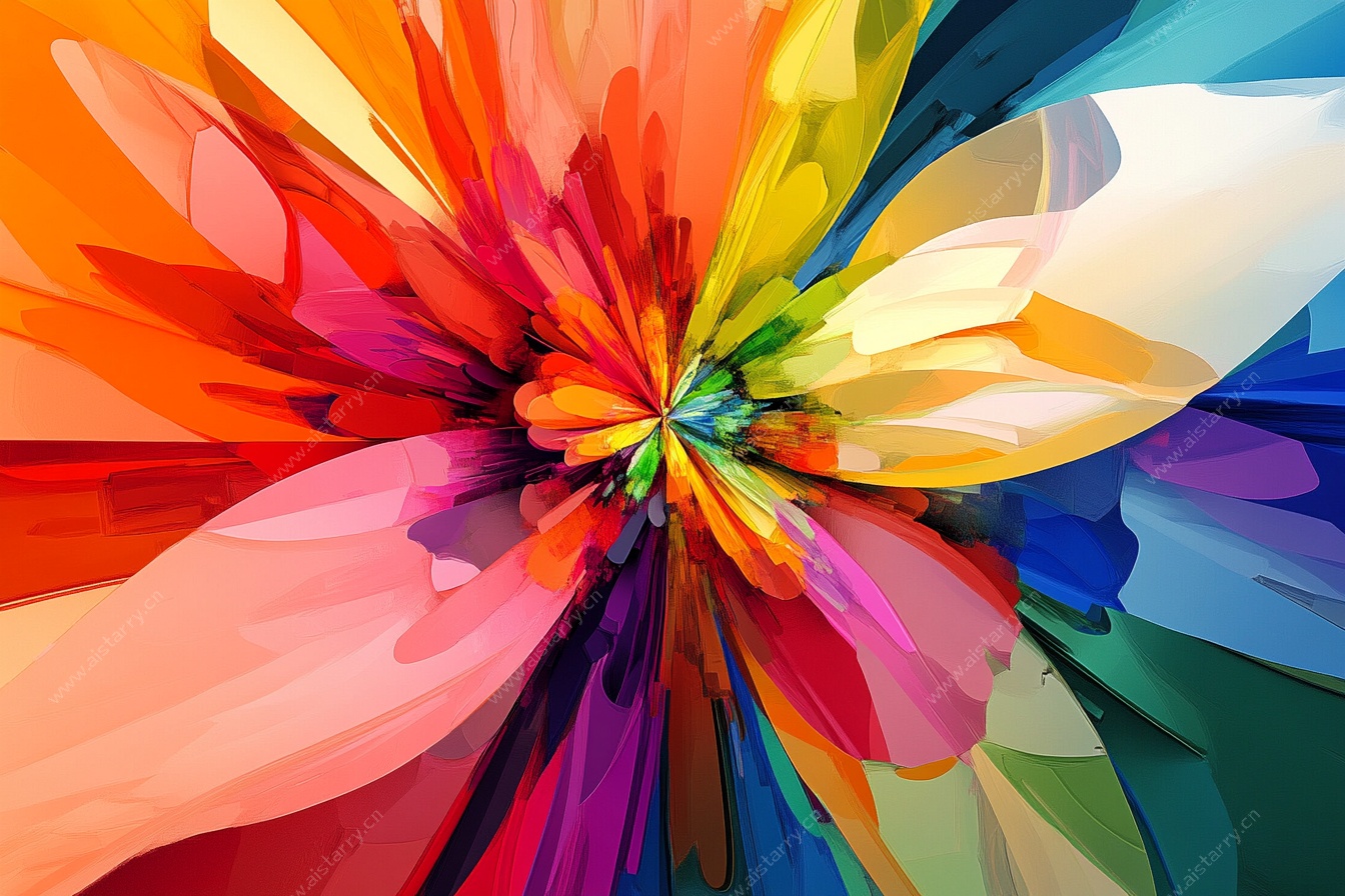 绚丽多彩抽象花朵图案