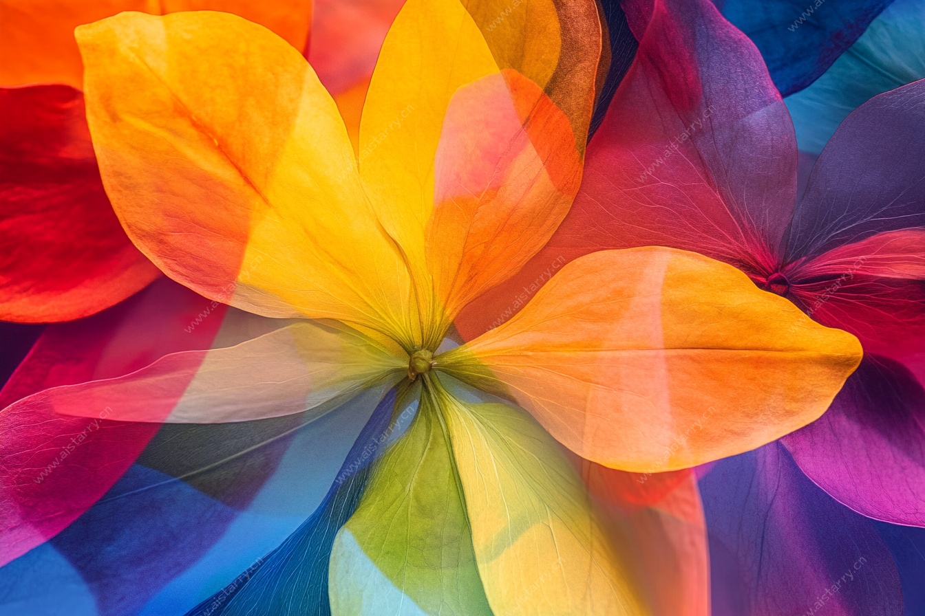 梦幻多彩花朵艺术图像