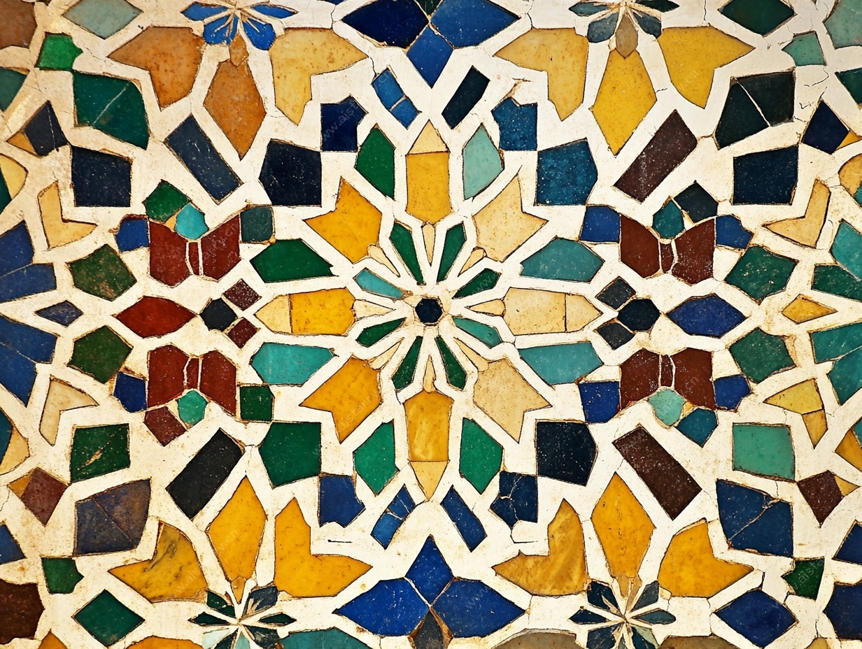 多彩几何马赛克装饰图案