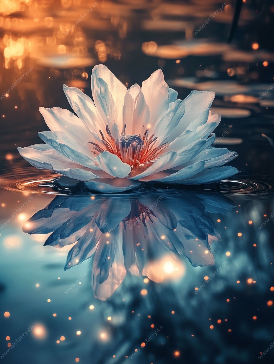 梦幻水中白莲花