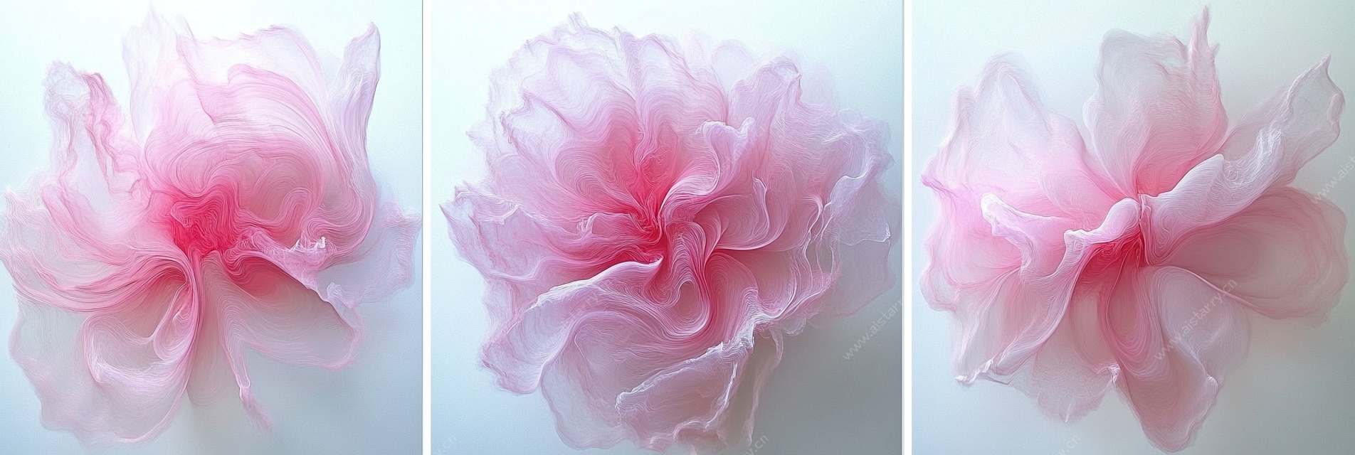 粉色梦幻纱花装饰图片