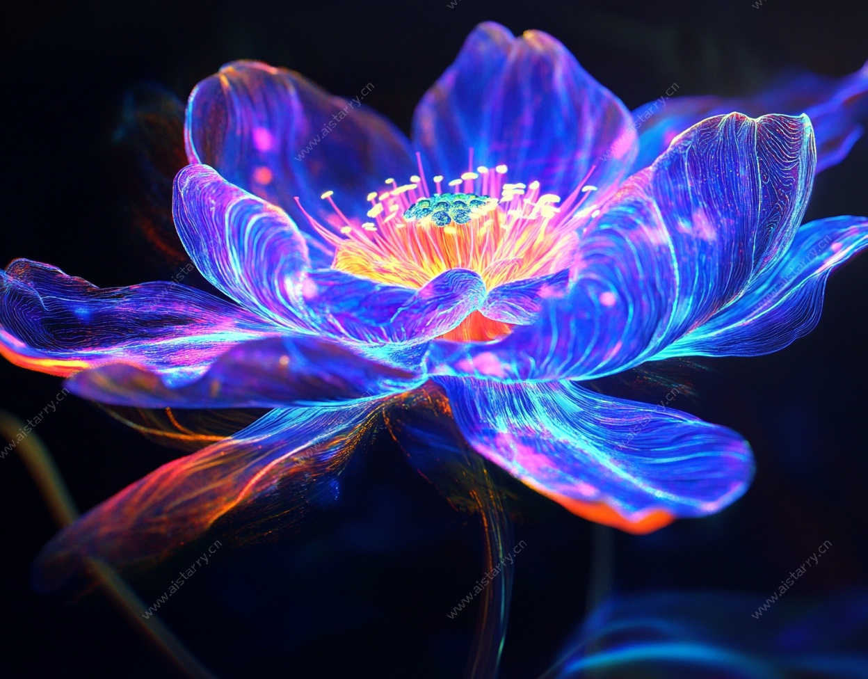 梦幻炫彩发光莲花