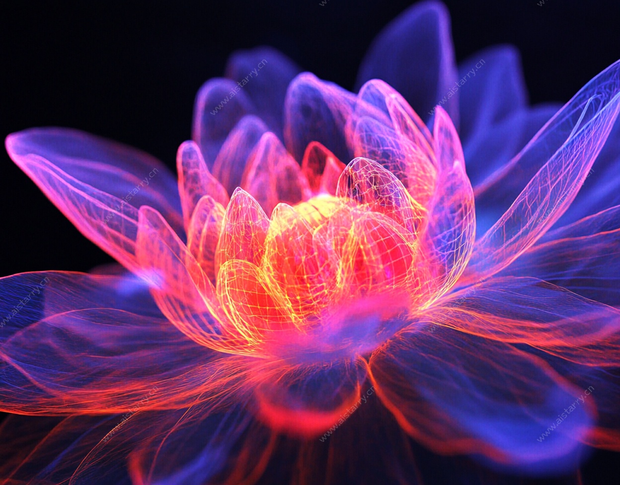 梦幻炫彩发光莲花图案