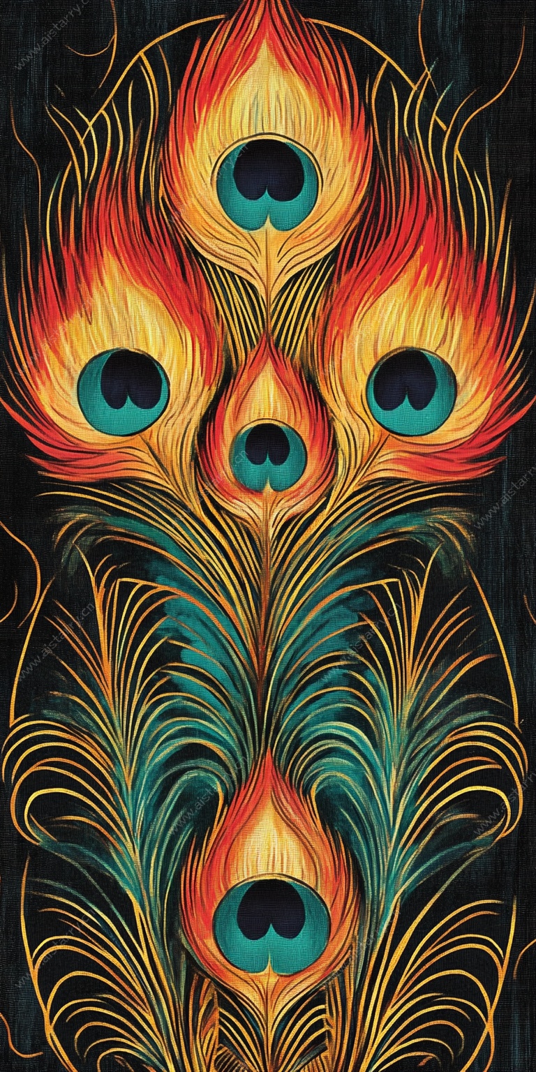 绚丽孔雀羽毛艺术图案
