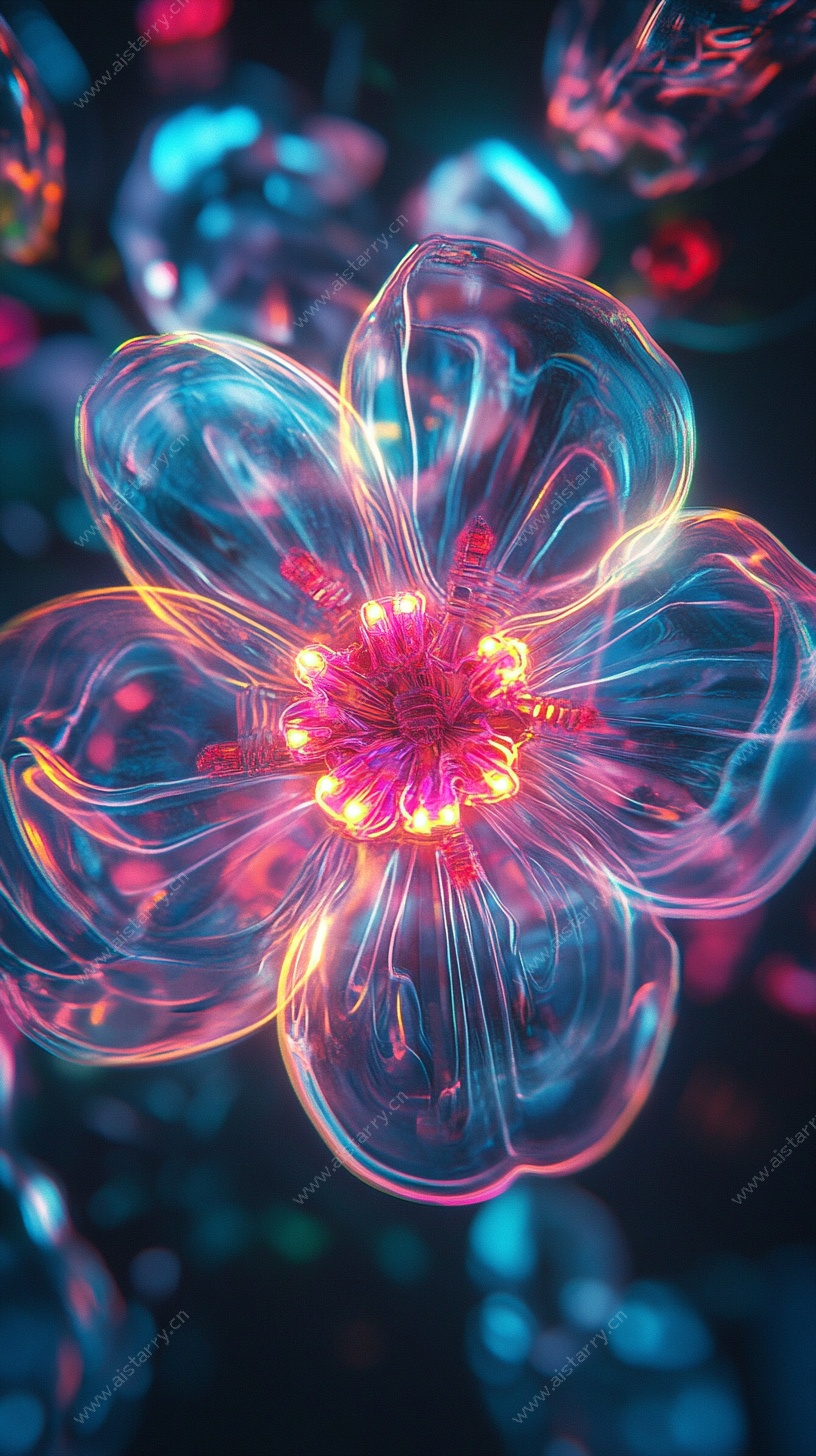 梦幻炫彩透明花朵