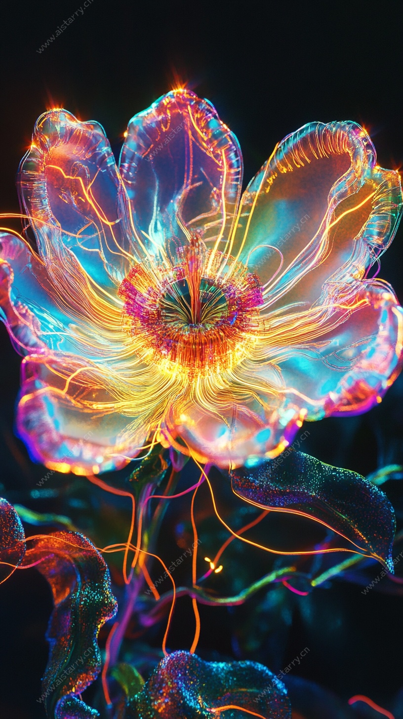 梦幻炫彩发光花朵