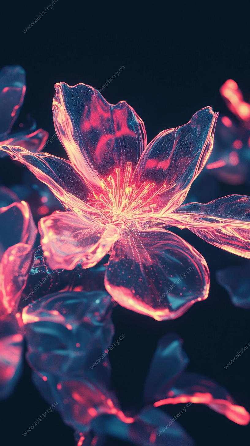 梦幻炫彩透明花朵