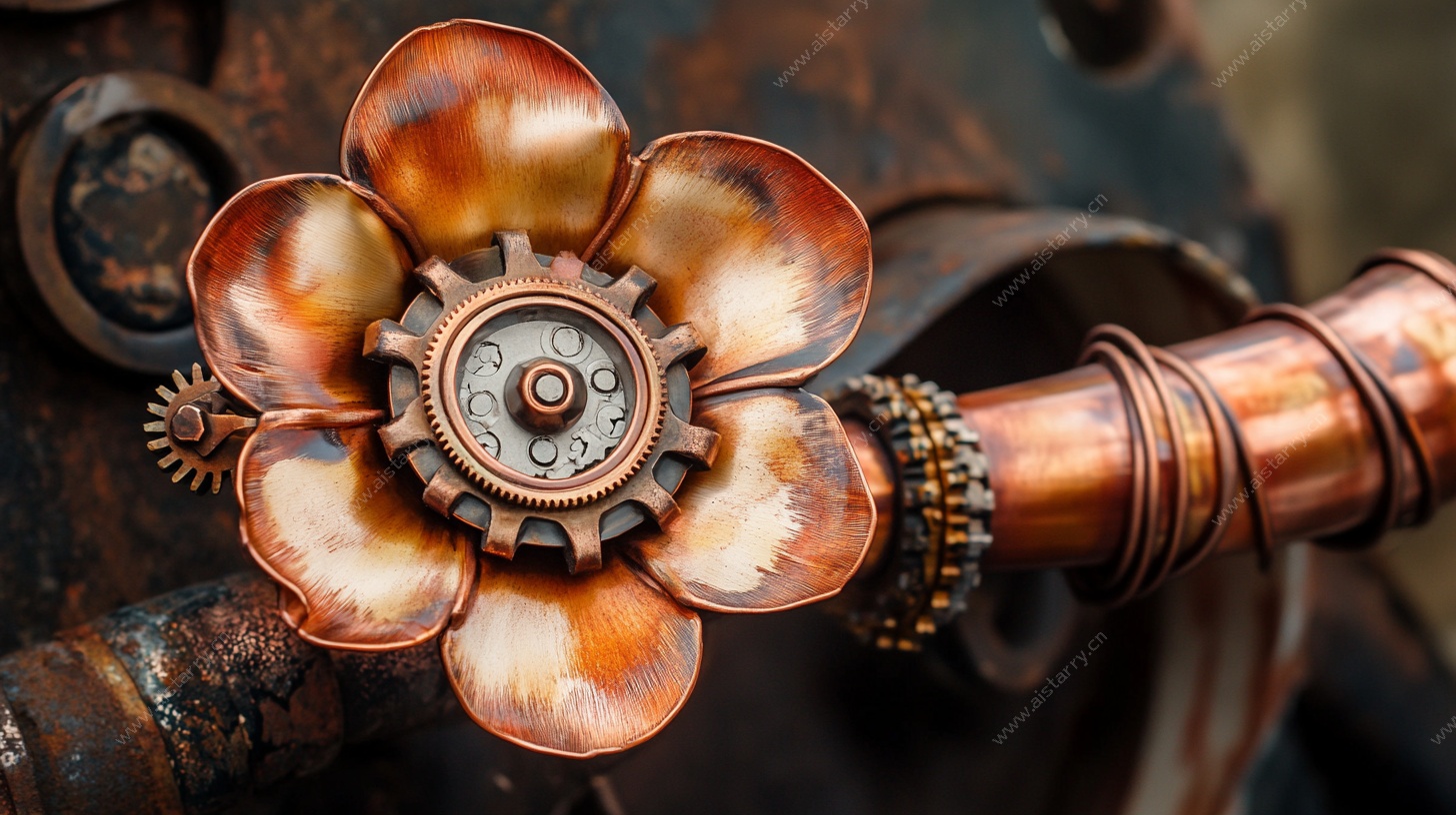 机械风铜制花朵装饰品