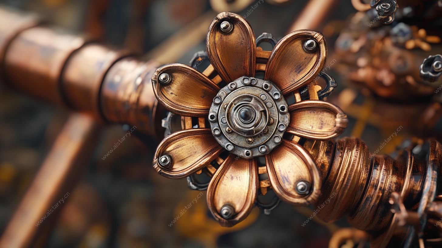 机械花朵细节特写