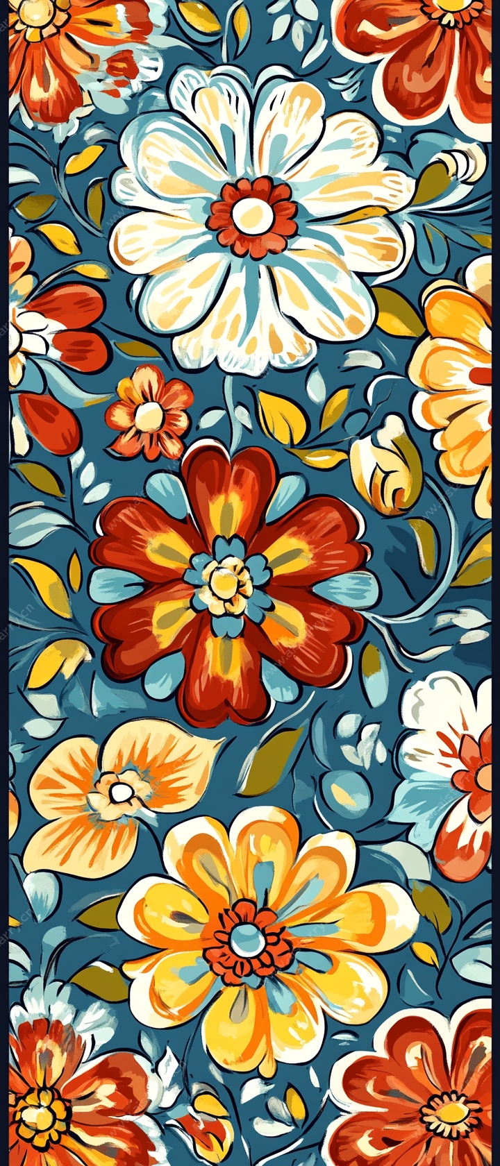 花卉图案背景 多彩艺术风