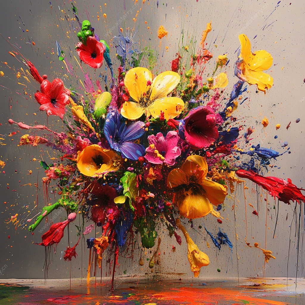 缤纷花卉爆炸式艺术画面