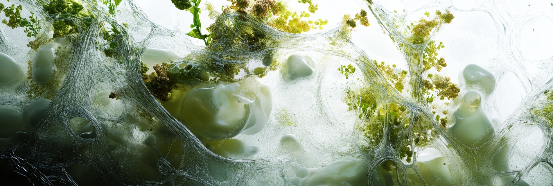 梦幻水墨风微观植物景象