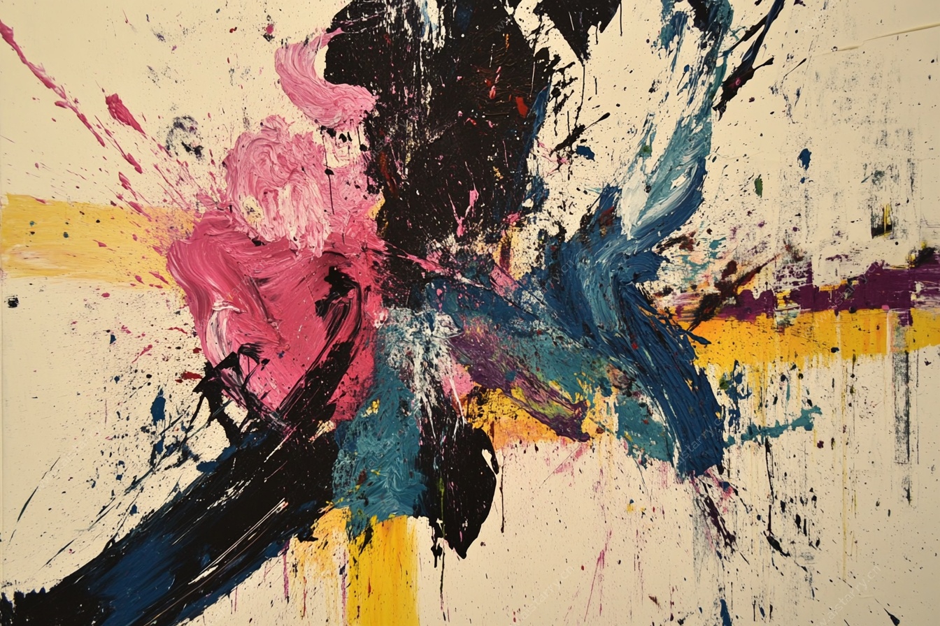 抽象泼墨艺术画作