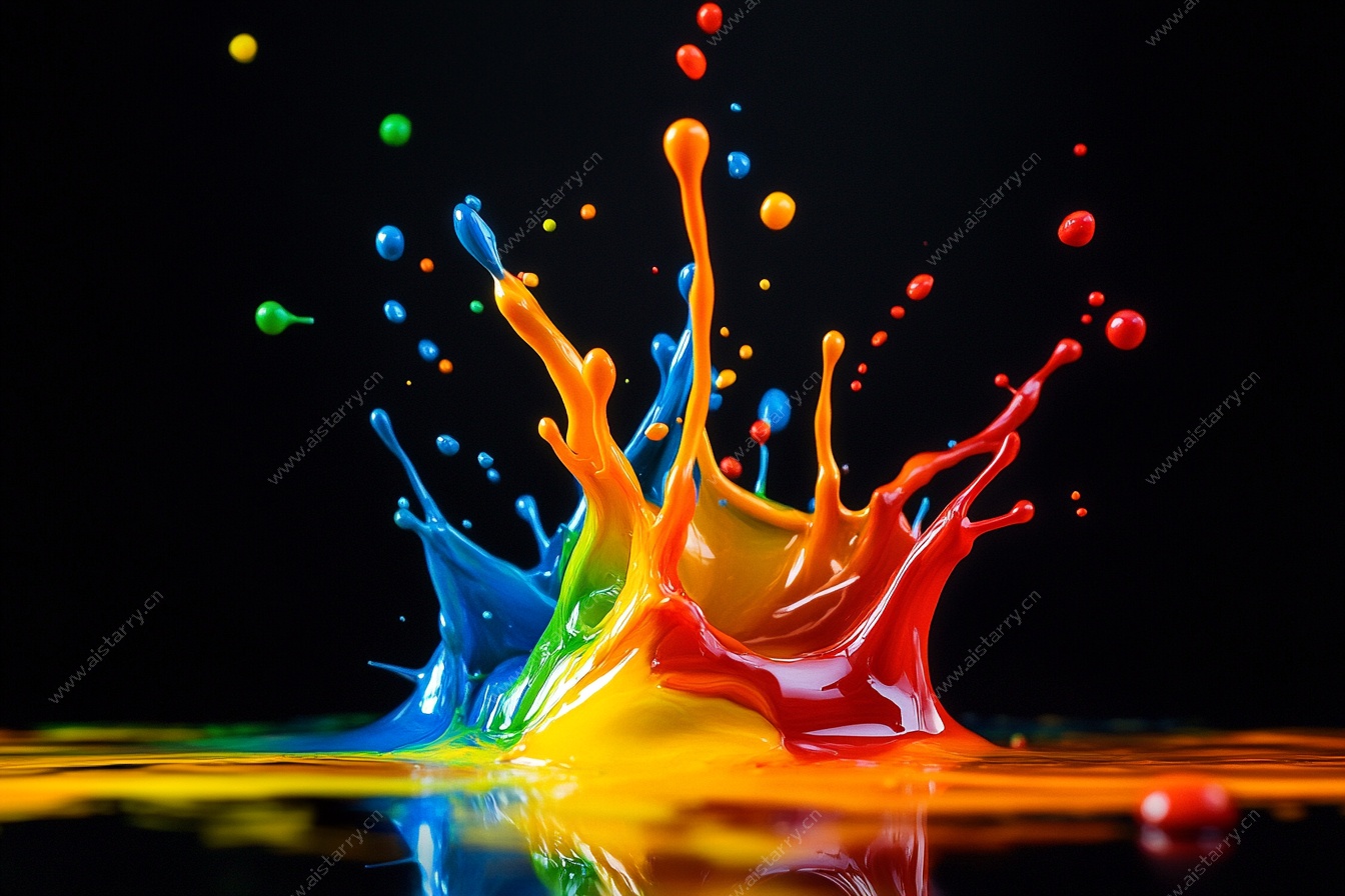 彩色墨水飞溅艺术画面