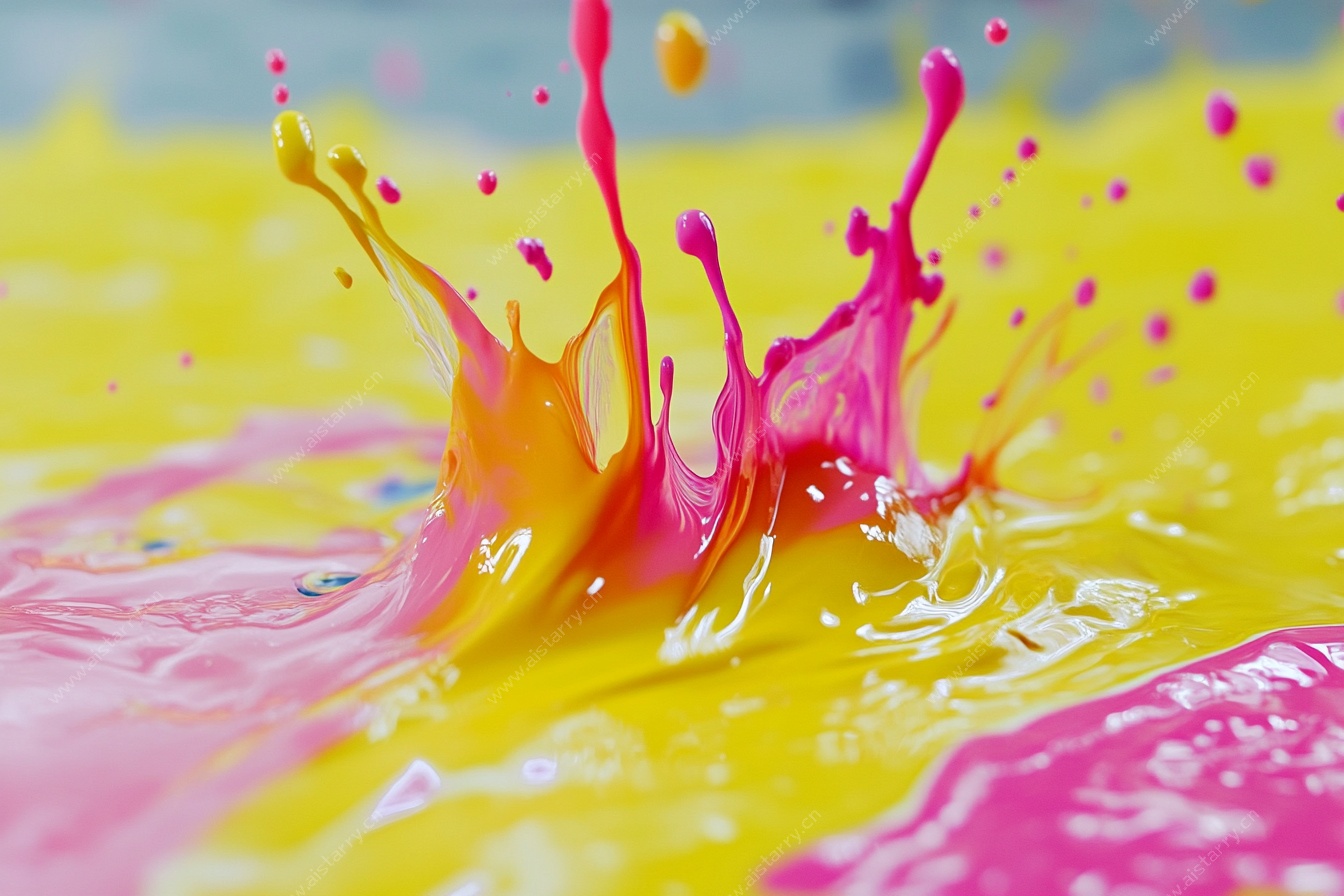 彩色墨水飞溅瞬间