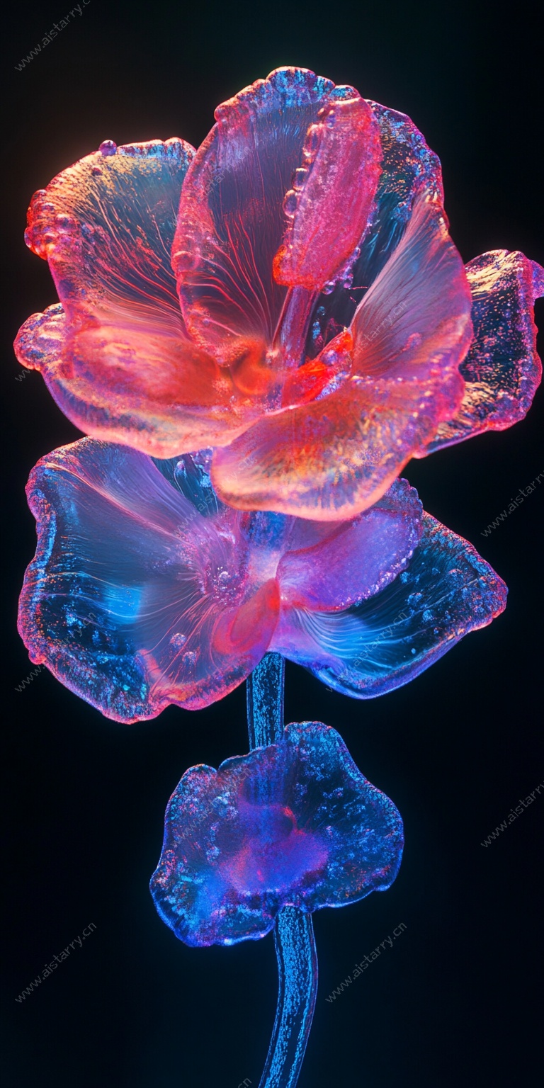 梦幻炫彩透明花朵