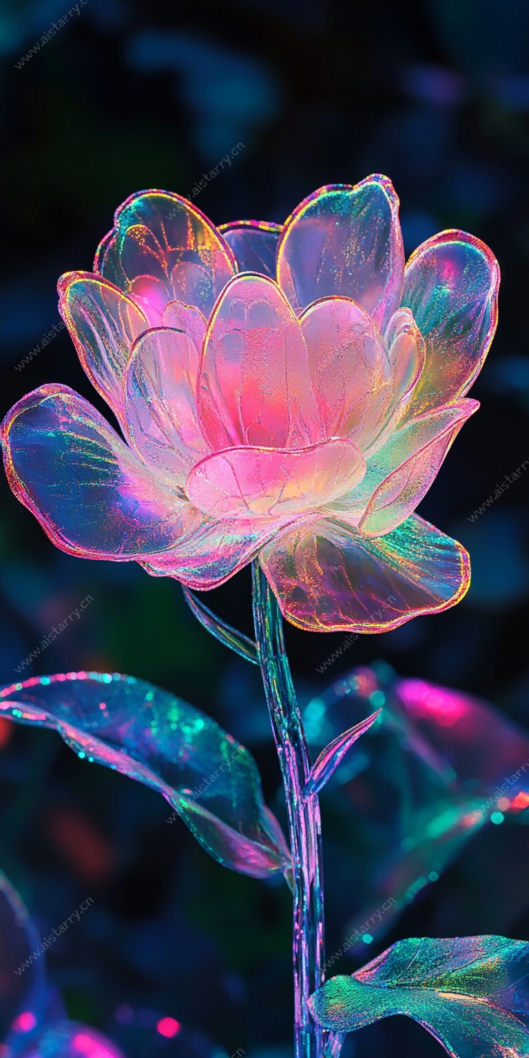 梦幻炫彩透明花朵