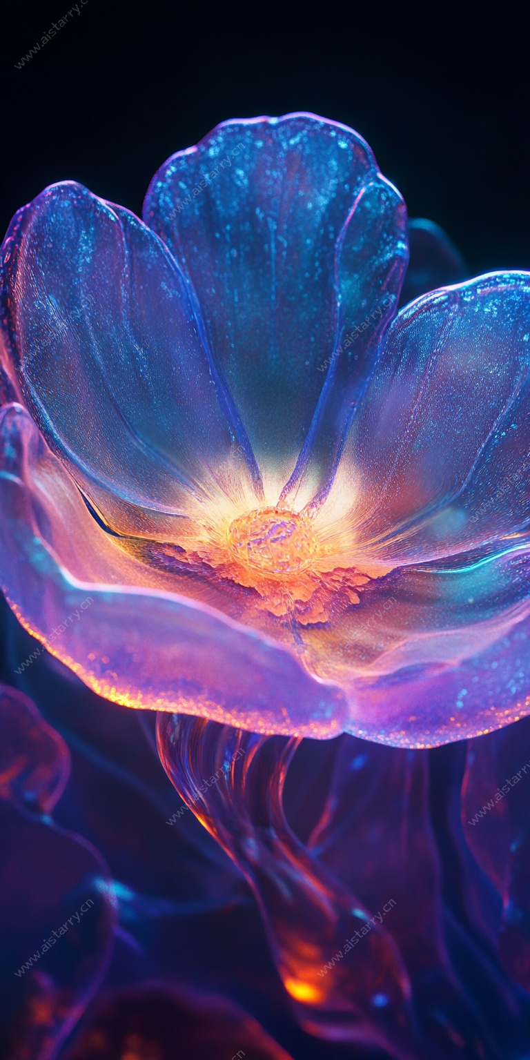 梦幻炫彩透明花朵