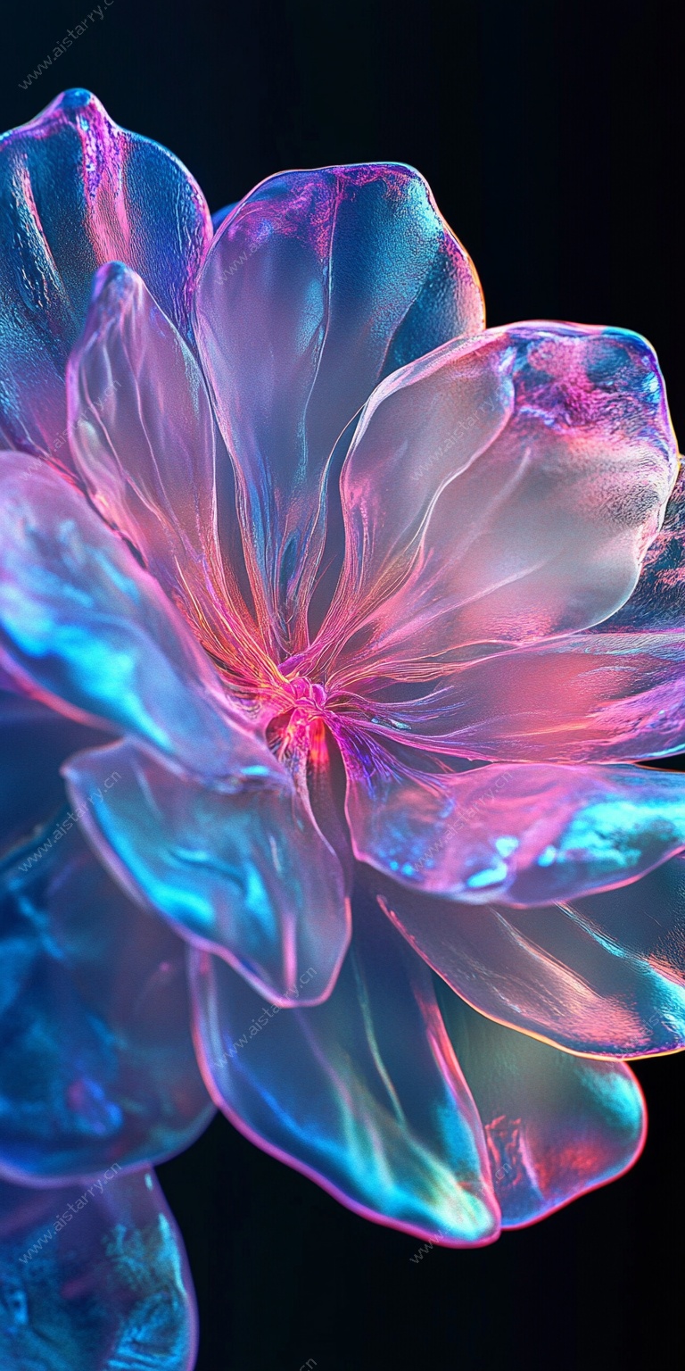 梦幻炫彩透明花朵
