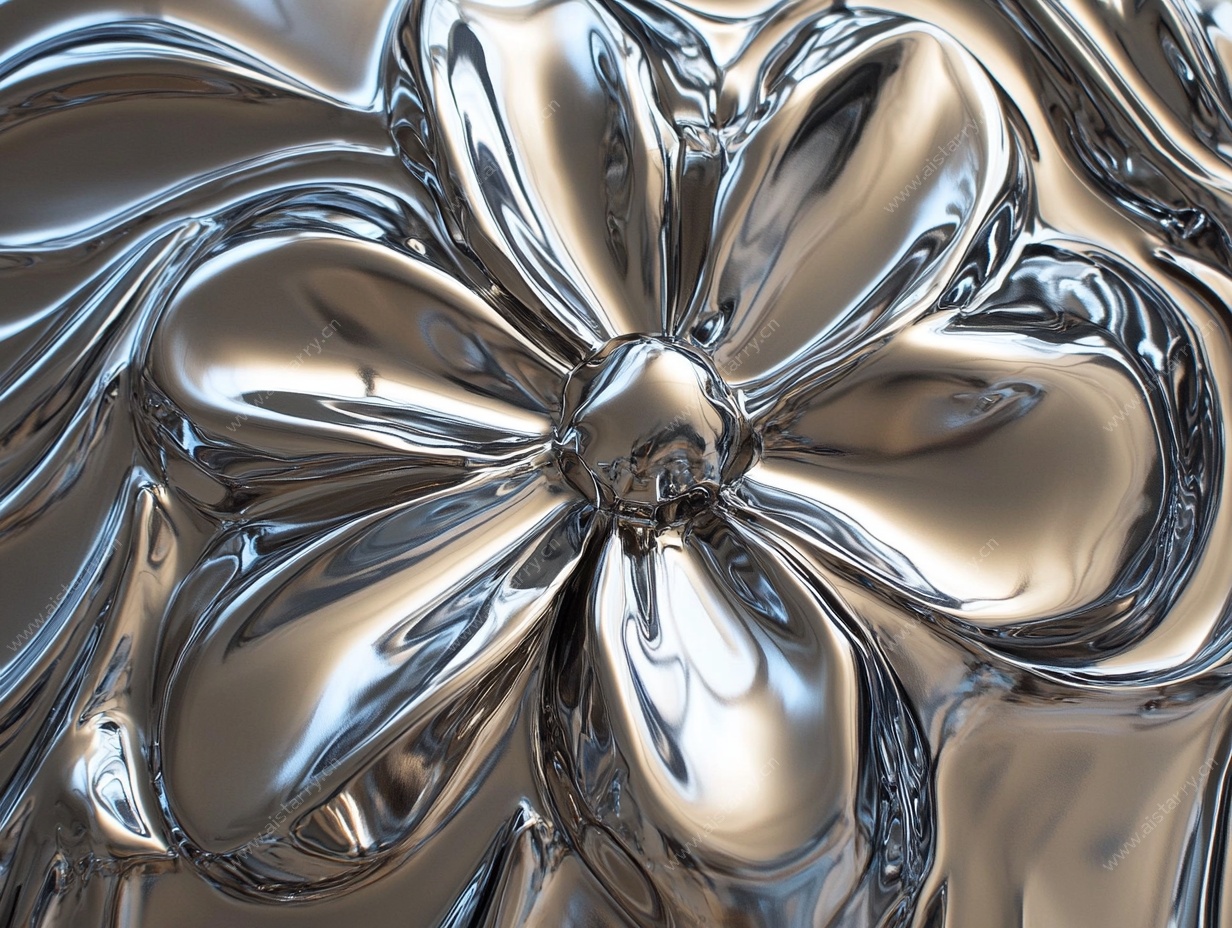 金属质感花朵3D图像
