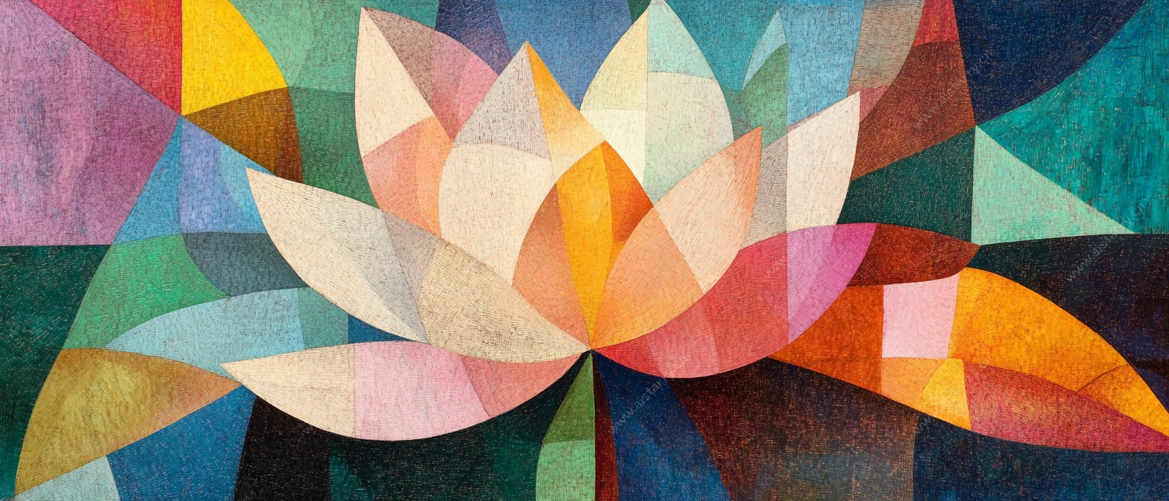 几何莲花抽象艺术图案