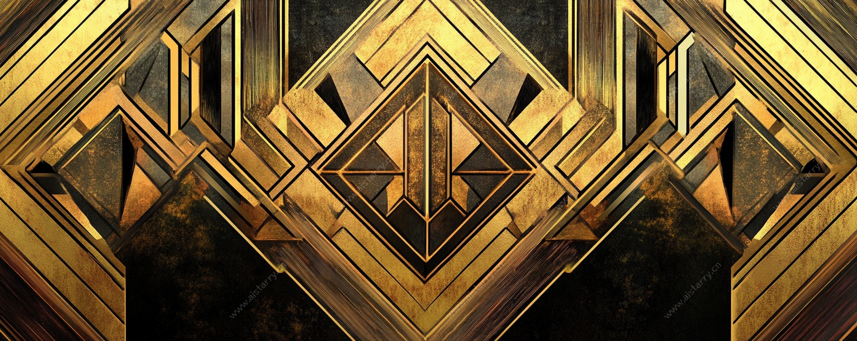 金色几何立体抽象背景图案