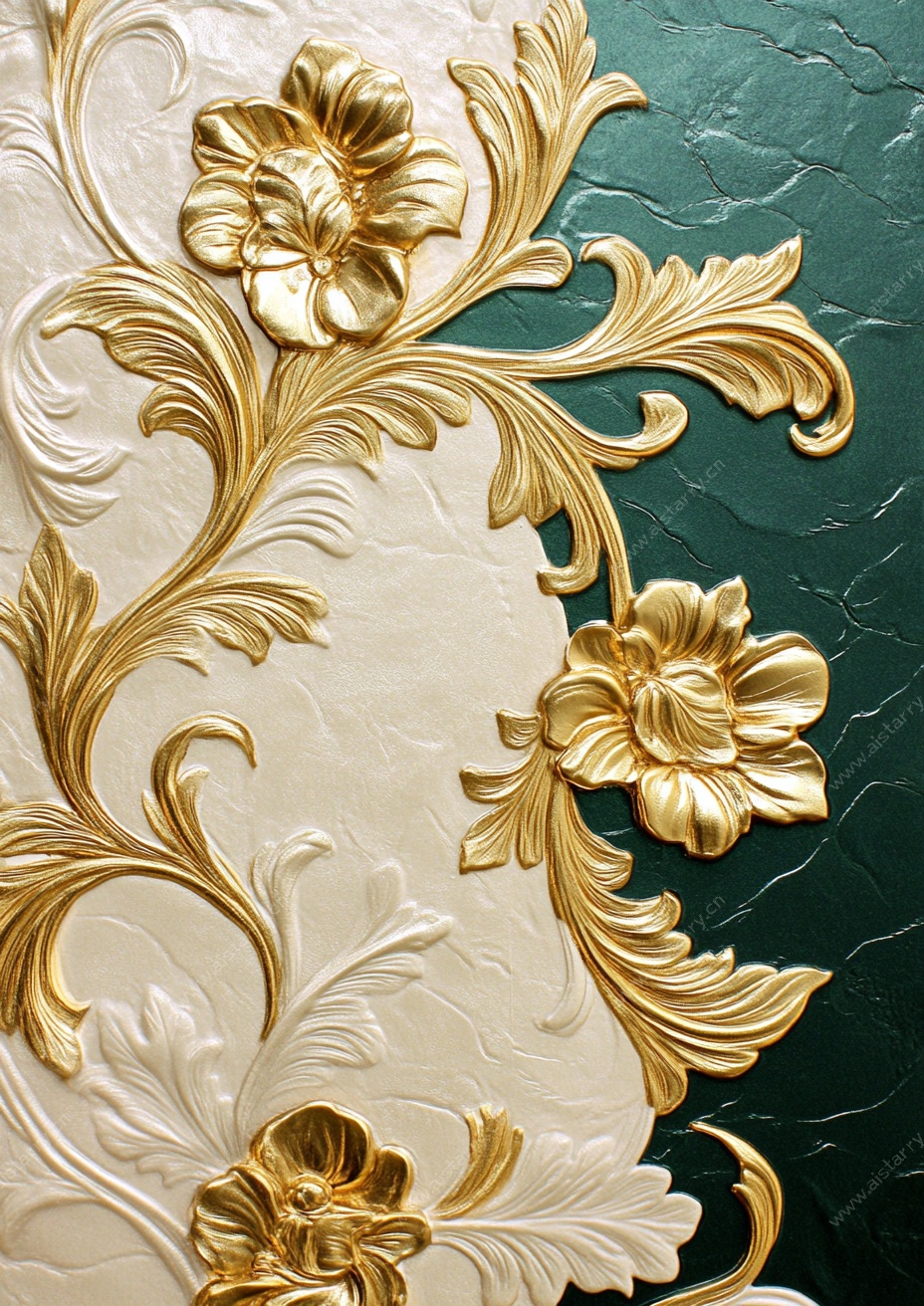 金色雕花墙面装饰细节