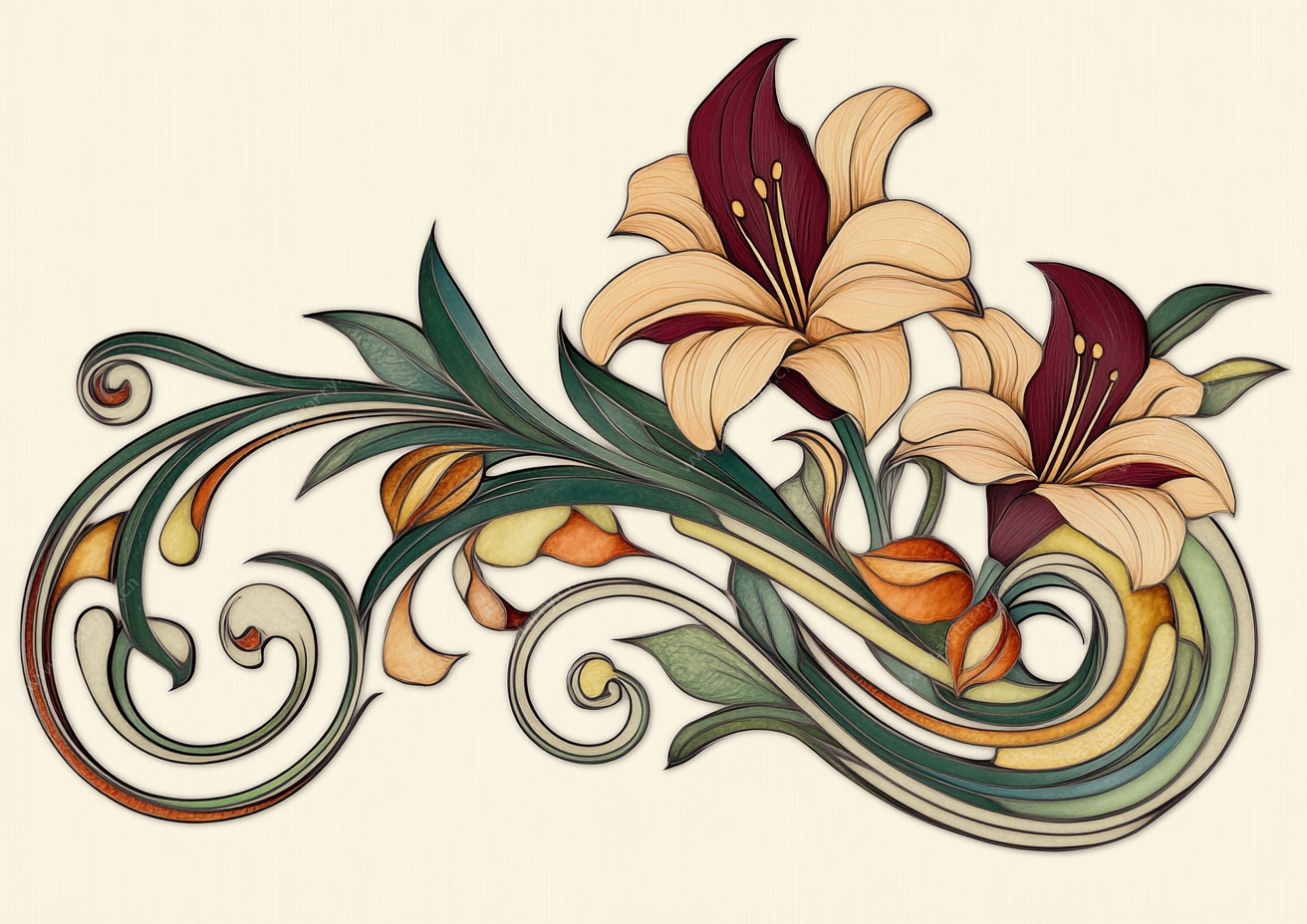 复古花卉装饰图案