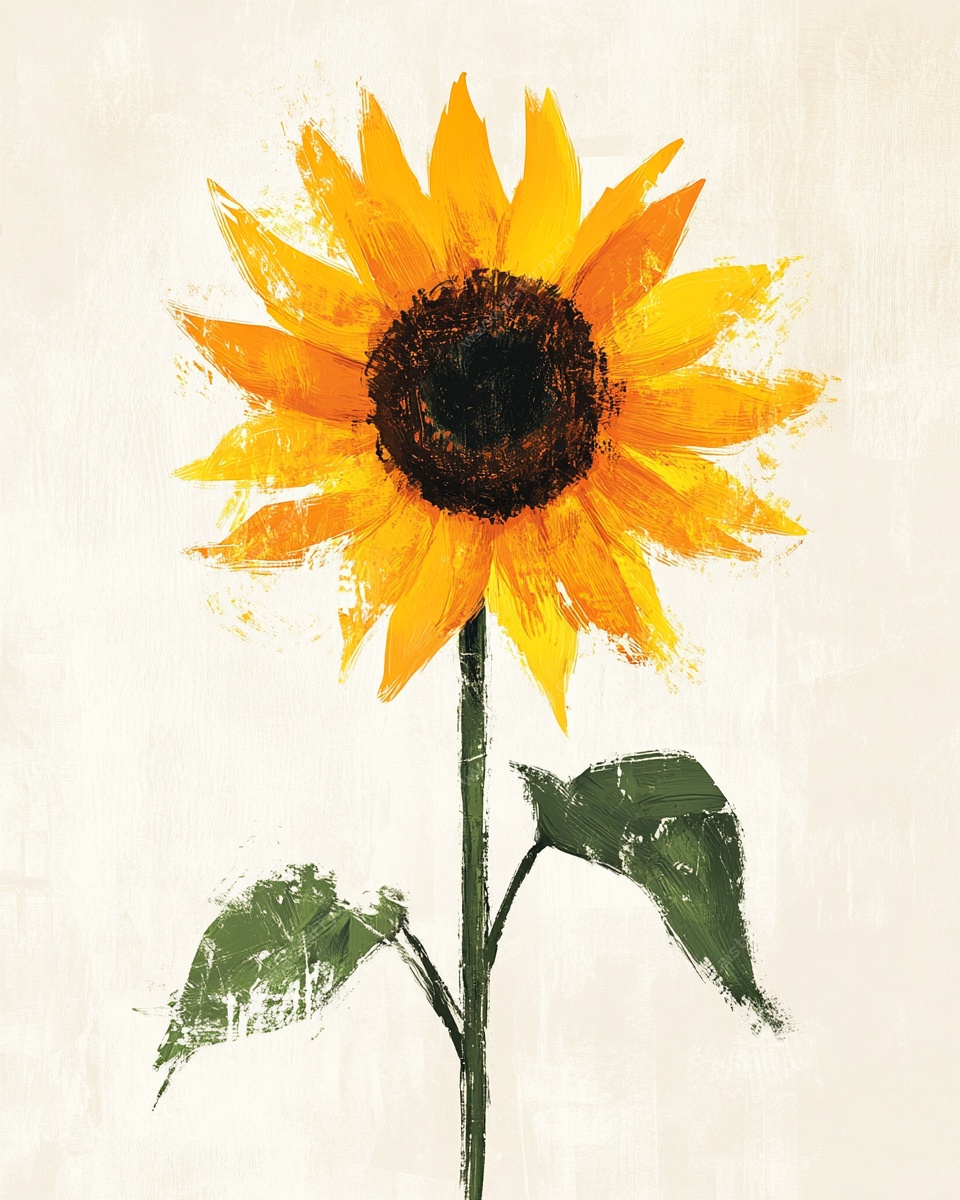 手绘向日葵插画