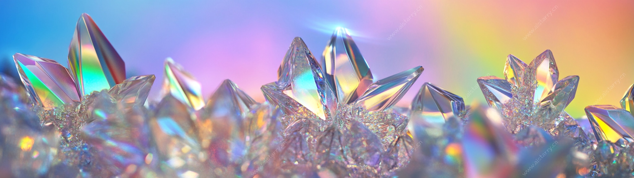 梦幻多彩水晶簇