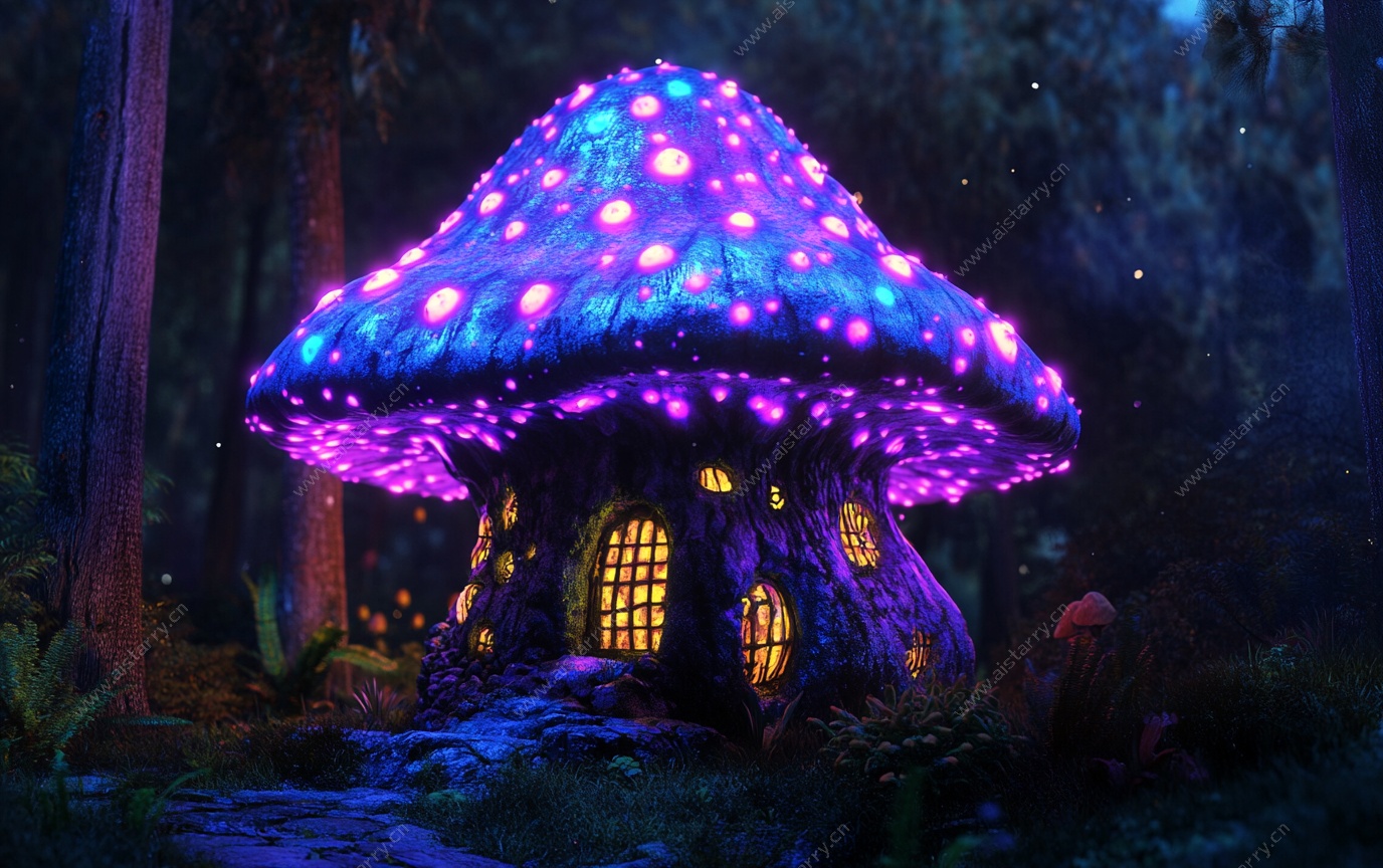 梦幻发光蘑菇小屋