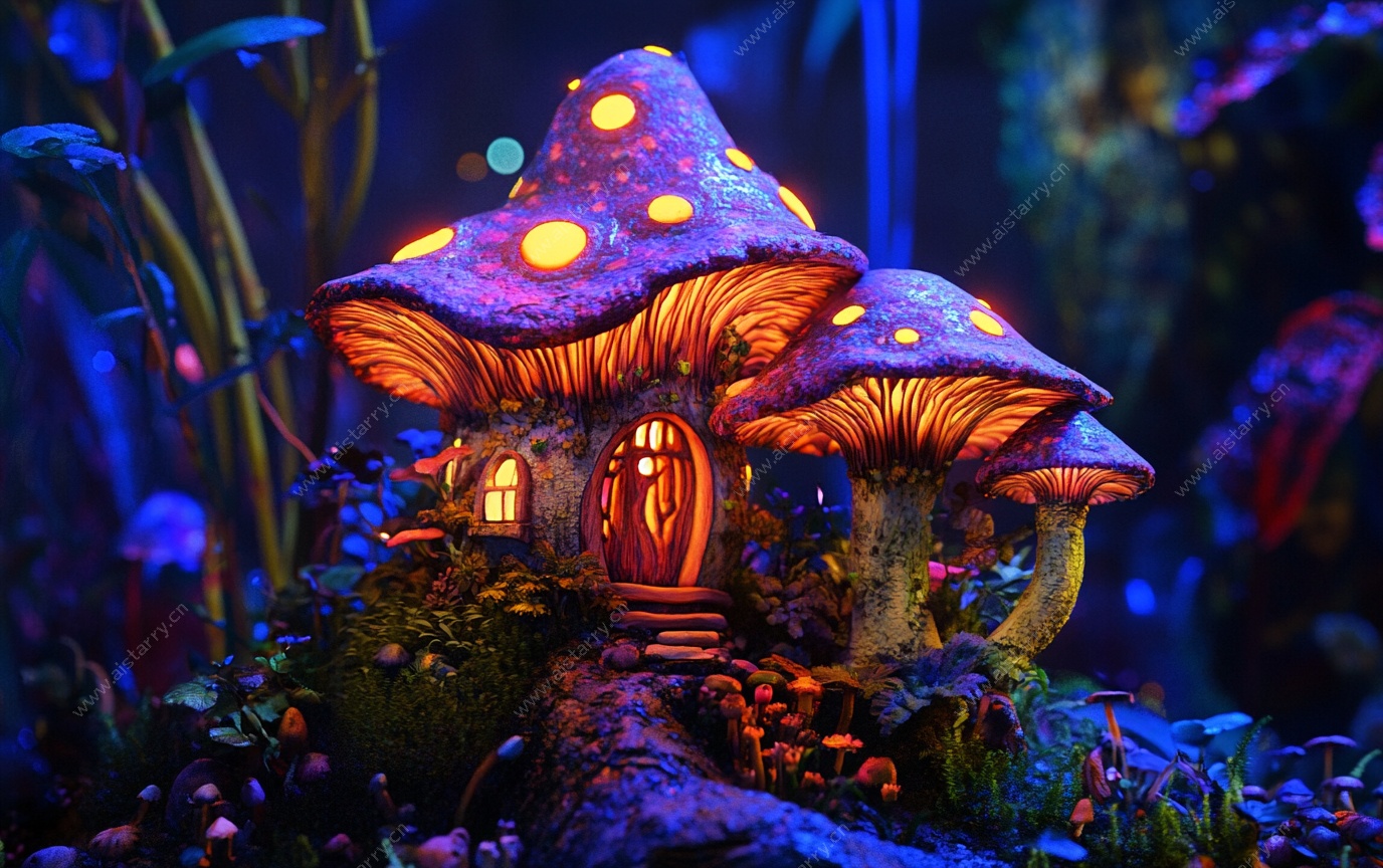 梦幻蘑菇小屋奇幻景观